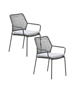 Natas tuinstoel stapelbaar grijs - 2 stuks