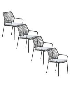 Natas tuinstoel stapelbaar grijs - 4 stuks