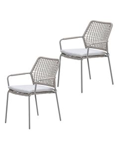 Natas tuinstoel stapelbaar taupe - natural sand - 2 stuks
