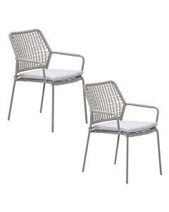 Natas tuinstoel stapelbaar taupe - natural sand - 2 stuks