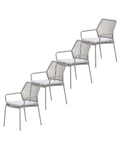 Natas tuinstoel stapelbaar taupe - natural sand - 4 stuks