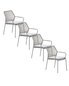 Natas tuinstoel stapelbaar taupe - natural sand - 4 stuks