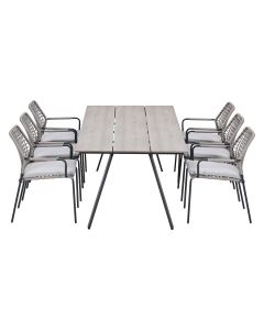 Natas tuinset sand 7-delig - Braga tuintafel 220x100 cm