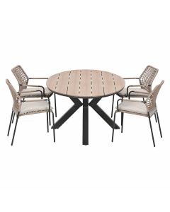 Natas tuinset sand 5-delig - Tulli tuintafel 180x115 cm