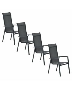 Siena tuinstoel stapelbaar donker grijs - 4 stuks
