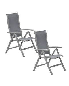 Hilly tuinstoel verstelbaar taupe - 2 stuks