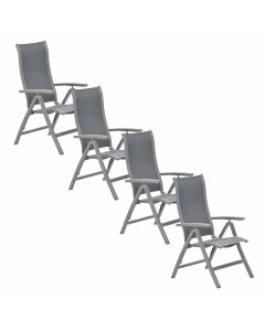 Hilly tuinstoel verstelbaar taupe - 4 stuks