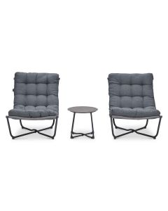 Zensa balkon loungeset 3-delig - donker grijs