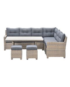 Alaska lounge dining set 5-delig rechts - vintage willow - light teak vironwood