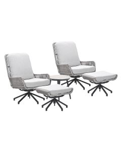 Bosh draaibare loungestoelen - Lucas bijzettafel Ø50x48 cm