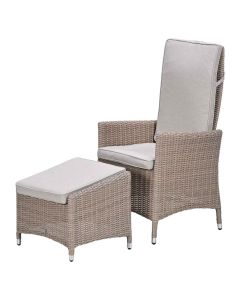 Collin loungestoel verstelbaar incl. voetenbank - desert sand