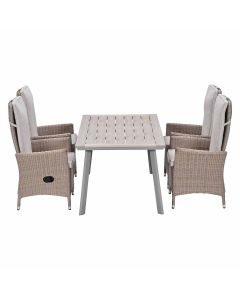 Collin tuinset 5-delig - Penedo tuintafel 160x90 taupe