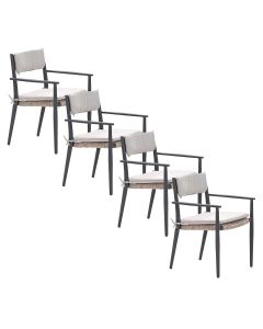 Lily tuinstoel donker grijs - 4 stuks