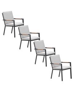 Kasper tuinstoel stapelbaar donker grijs - 4 stuks