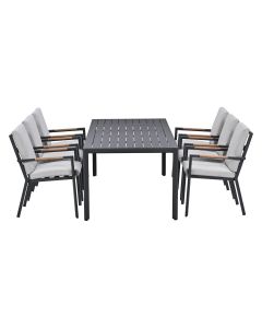 Kasper tuinset stapelbaar 7-delig - donker grijs