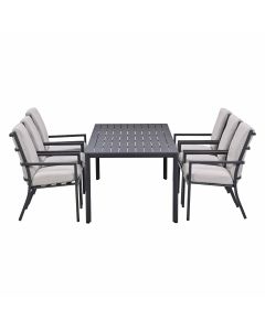 Senja tuinset 7-delig desert sand - Kasper tuintafel 220x93 cm