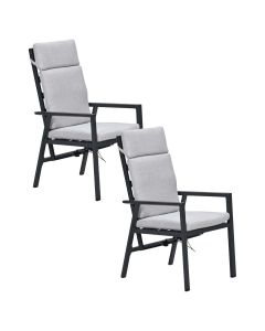 Kasper tuinstoel verstelbaar donker grijs - 2 stuks