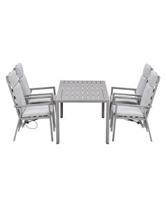 Kasper tuinset 5-delig - tuintafel 160x84 cm taupe