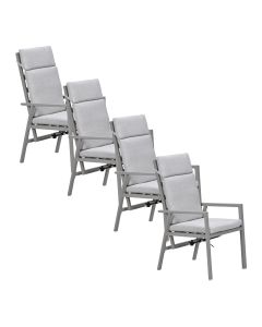 Kasper tuinstoel verstelbaar taupe - 4 stuks