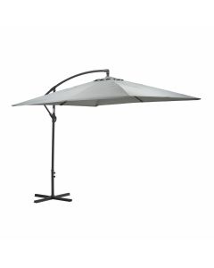 Corfu zweefparasol 250x250 cm - frame donker grijs - doek licht grijs
