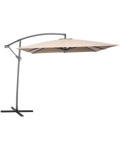 Corfu zweefparasol 250x250 cm - taupe met parasolvoet