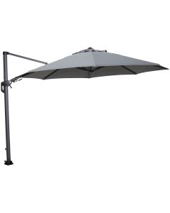 Hawaii zweefparasol Ø350 cm - frame carbon black - doek licht grijs