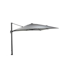 Hawaii Big Pole zweefparasol 350x350 cm - donker grijs frame - licht grijs doek