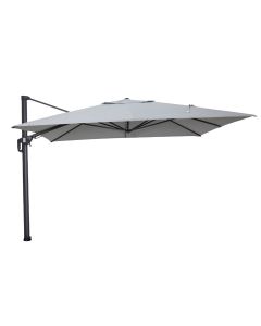 Hawaii Big Pole II zweefparasol 350x350 cm - donker grijs frame - licht grijs doek
