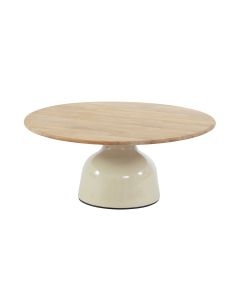 June loungetafel Ø80x33 cm creme - teak