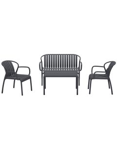 Jade loungeset 4-delig - donker grijs