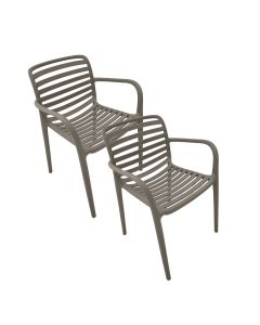 Mees tuinstoel taupe - 2 stuks