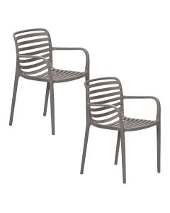 Mees tuinstoel taupe - 2 stuks
