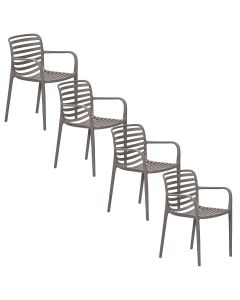 Mees tuinstoel taupe - 4 stuks