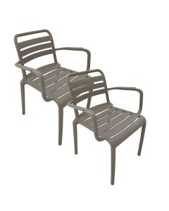 Moos tuinstoel taupe - 2 stuks