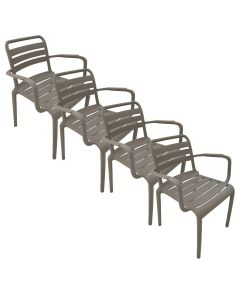 Moos tuinstoel taupe - 4 stuks