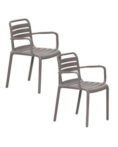 Moos tuinstoel taupe - 2 stuks