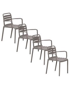 Moos tuinstoel taupe - 4 stuks