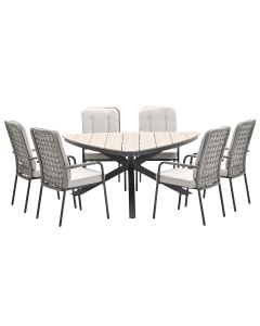 Aleria tuinset 7-delig - Tulli triangle tuintafel 170 cm