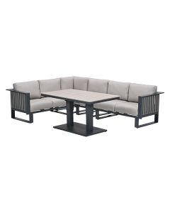 Gabon - Brugge lounge dining set 5-delig - donker grijs