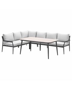 Tineo lounge dining set 5-delig links - donker grijs