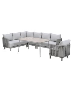 Andong lounge dining set 6-delig - taupe
