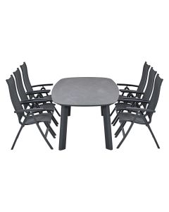 Hilly tuinset 7-delig verstelbaar - Albano tuintafel 240x115 cm