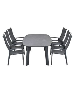 Hilly tuinset 7-delig - Albano tuintafel 240x115 cm