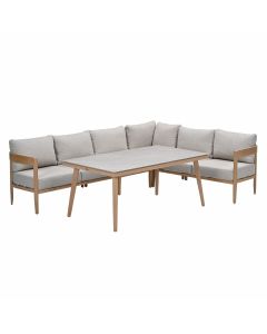 San Mauro lounge dining set 5-delig rechts - light teak look - napoli sand