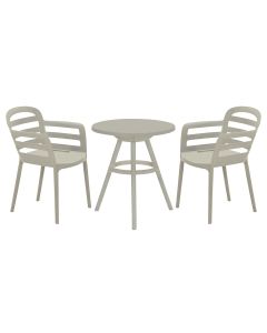 Mira balkonset 3-delig - Faria tuintafel Ø60 cm - zand
