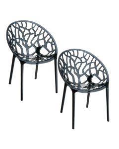Crystal tuinstoel zwart - 2 stuks