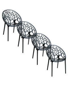 Crystal tuinstoel zwart - 4 stuks