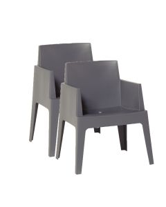 Box tuinstoel &#039;the original&#039; antraciet - 2 stuks