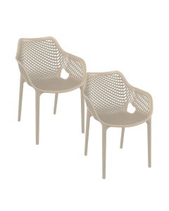 Air XL design tuinstoel taupe - 2 stuks