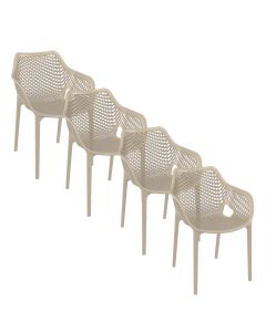 Air XL design tuinstoel taupe - 4 stuks